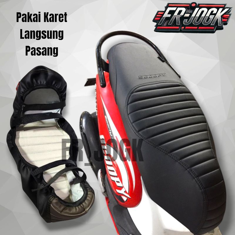 Sarung jok motor CAFERACER kulit jok motor beat / vario 125 / vario 150 / vario / scoopy / genio / p