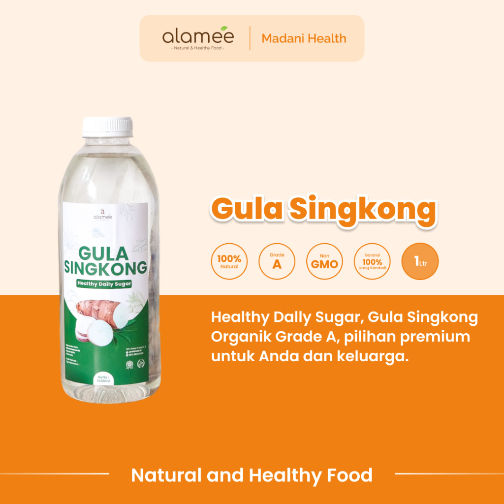 

ALAMEE Gula Singkong Ketela Organik Cair Asli Rendah Kalori Pemanis Sweetener Fructose Gluten Free