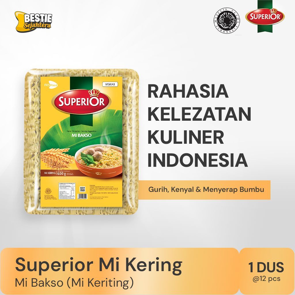 

Mi Superior Keriting - Mi Bakso - 1 Karton - 12 Keping - 50gr