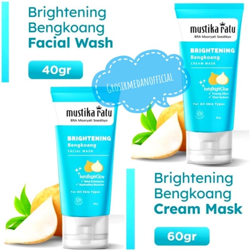 MUSTIKA RATU BRIGHTENING BENGKOANG FACIAL WASH 40G DAN CREAM MASK 60G - PENCUCI WAJAH DAN MASKER WAJ