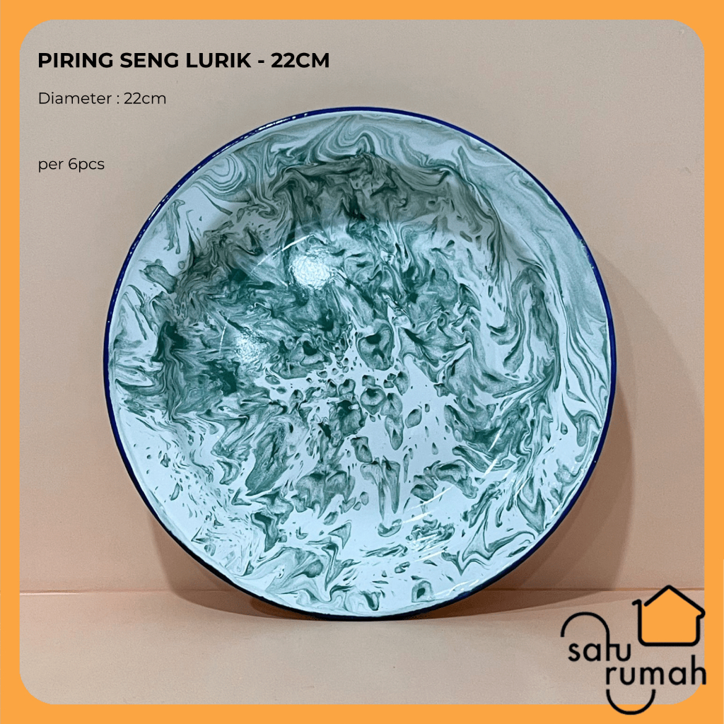 6PCS PIRING SENG LURIK 22CM/ PIRING STENGAH LUSIN / PIRING SENG JADUL / PIRING MAKAN JADOEL / PIRING