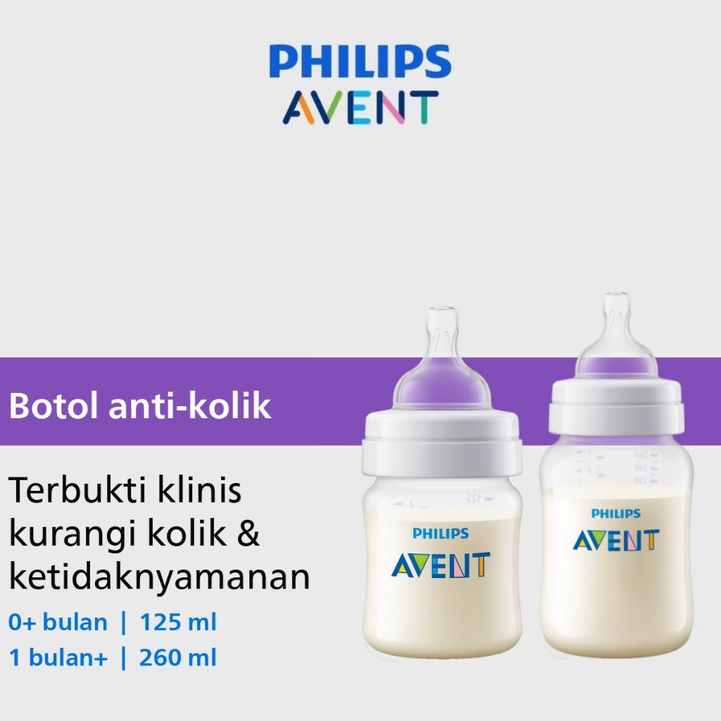 Philips Avent Bottle Anti-Colic 4Oz (125ml) | 9Oz (260ml) - Botol Susu Bayi SCY100/01 SCY100/02 SCY1