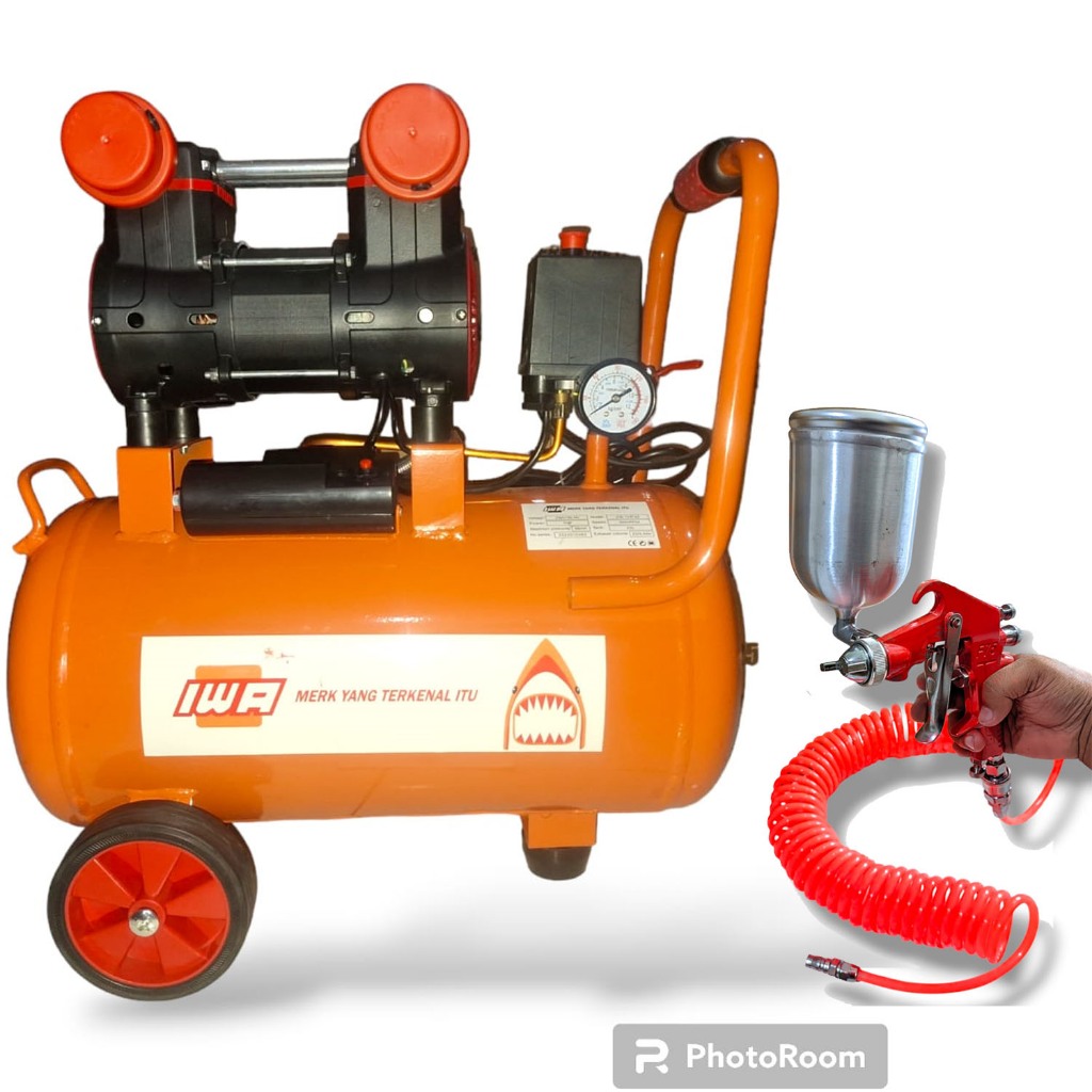 PAKET MESIN KOMPRESOR  PAKET LENGKAP (3 ITEM) TUKANG CAT / BENGKEL MESIN KOMPRESOR LISTRIK MERK EDON