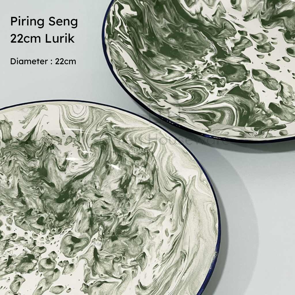 12PCS PIRING SENG LURIK 22CM / PIRING SENG JADUL / PIRING MAKAN BLIRIK