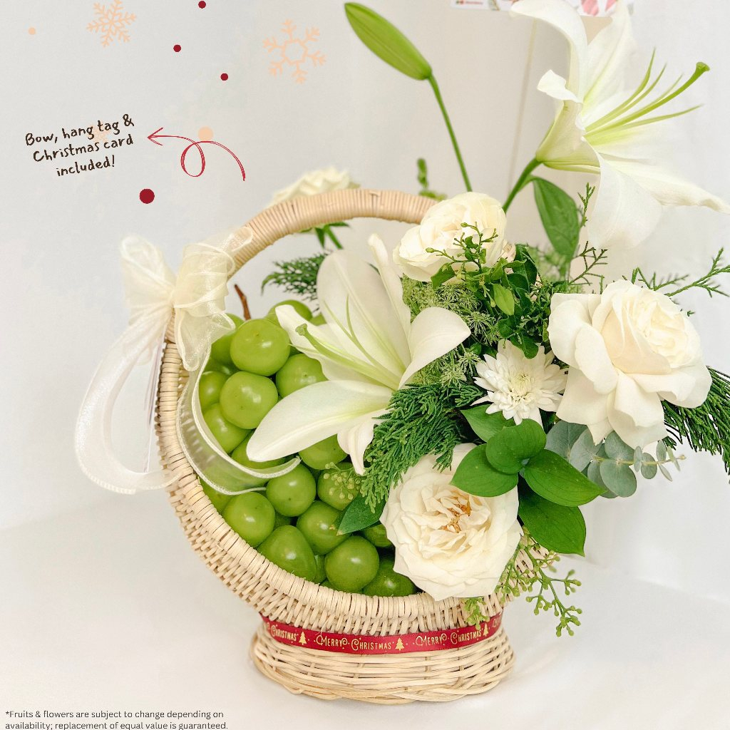 

BLOOMBERRY Warmest Wishes - Premium Fruits Flowers Christmas Hampers / Parcel Buah Natal Bouquet Buket Bunga Gift Basket