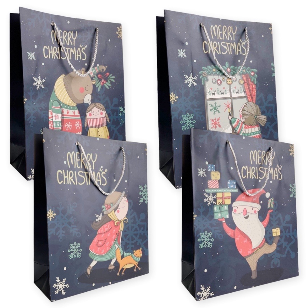 

Scoop Kantong Kertas / Paper Bag Natal Santa Biru 32x26x10cm 70190500