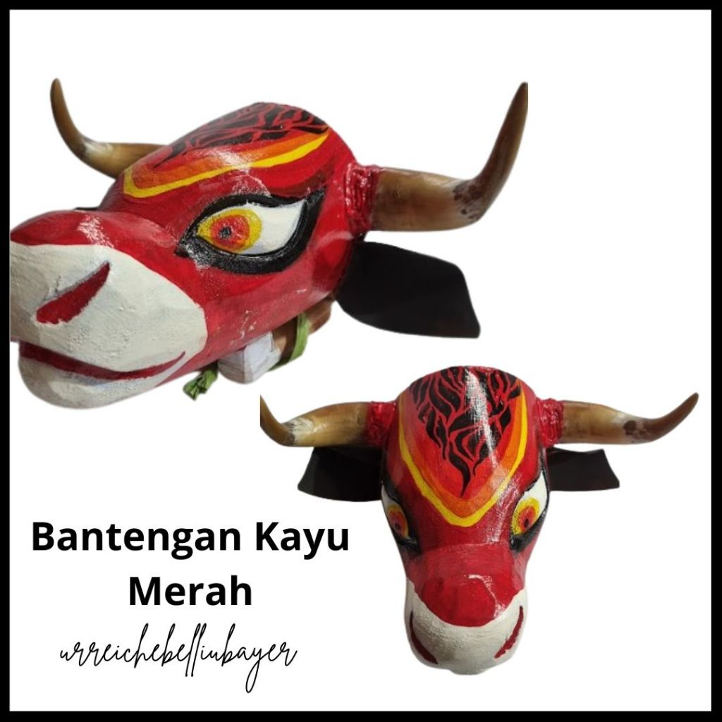 Bantengan Anak Bantengan Kayu motif warna / banteng bantengan kayu Mainan Anak / Bantengan Jaranan