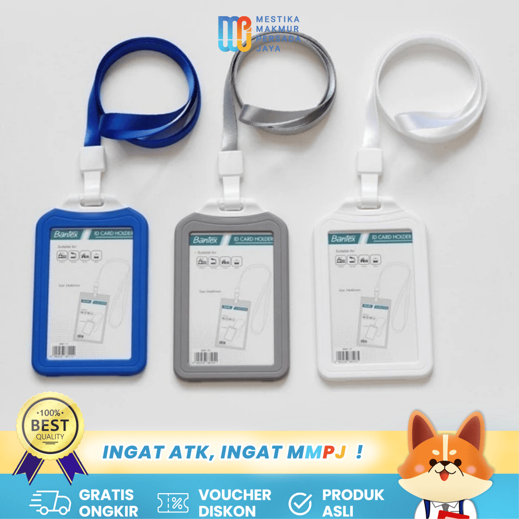 

Bantex ID Card Dengan Tali Lanyard Potrait / Name Tag Tempat Kartu Nama Bisa Costum 8881