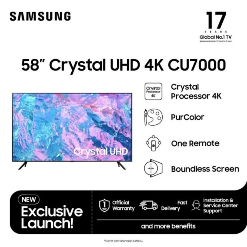 TV LED SAMSUNG 58INCH 4K UHD SMART TV 58CU7000 TV SAMSUNG 58 INCH 4 K UHD SMART TV