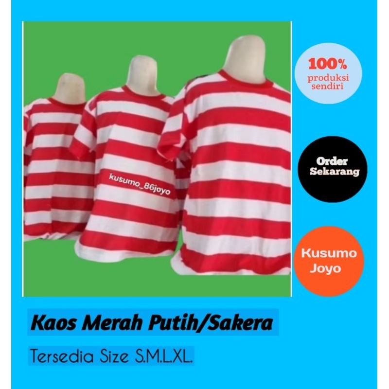 Kaos Madura Sakera Merah Putih Dewasa