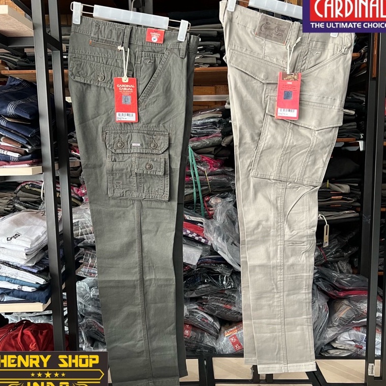 KODE F85W Celana Cargo Cardinal Panjang SLIMFIT Original