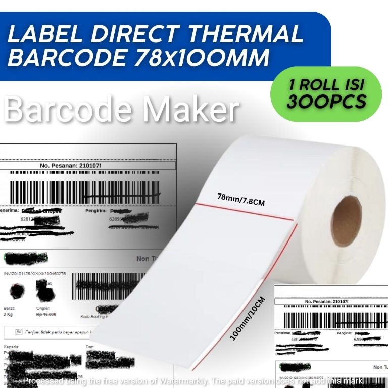 

KODE TMSYH Label Thermal 3x4 inch 78 x 1 Label Thermal 78x1