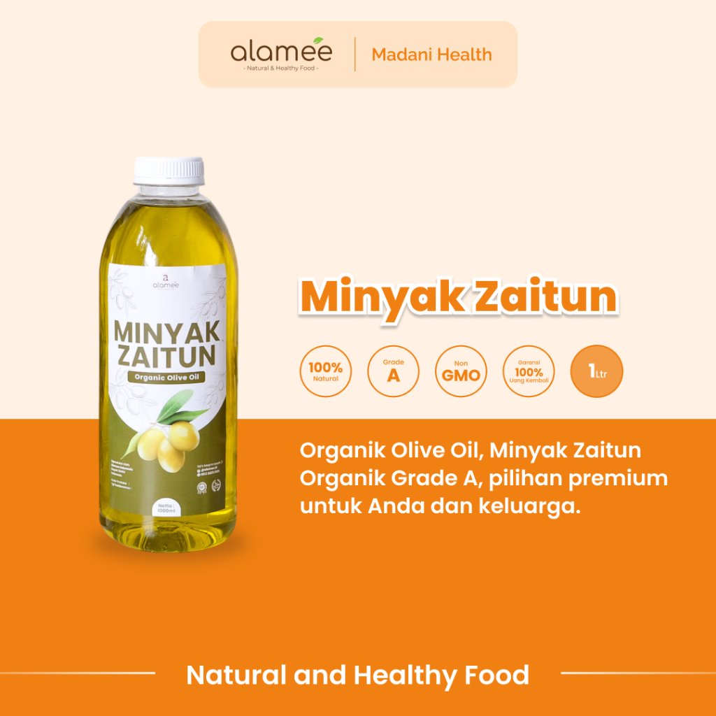 

ALAMEE Minyak Zaitun Untuk Diminum Olive Oil Extra Virgin Organic Organik Murni Asli Masak EVOO