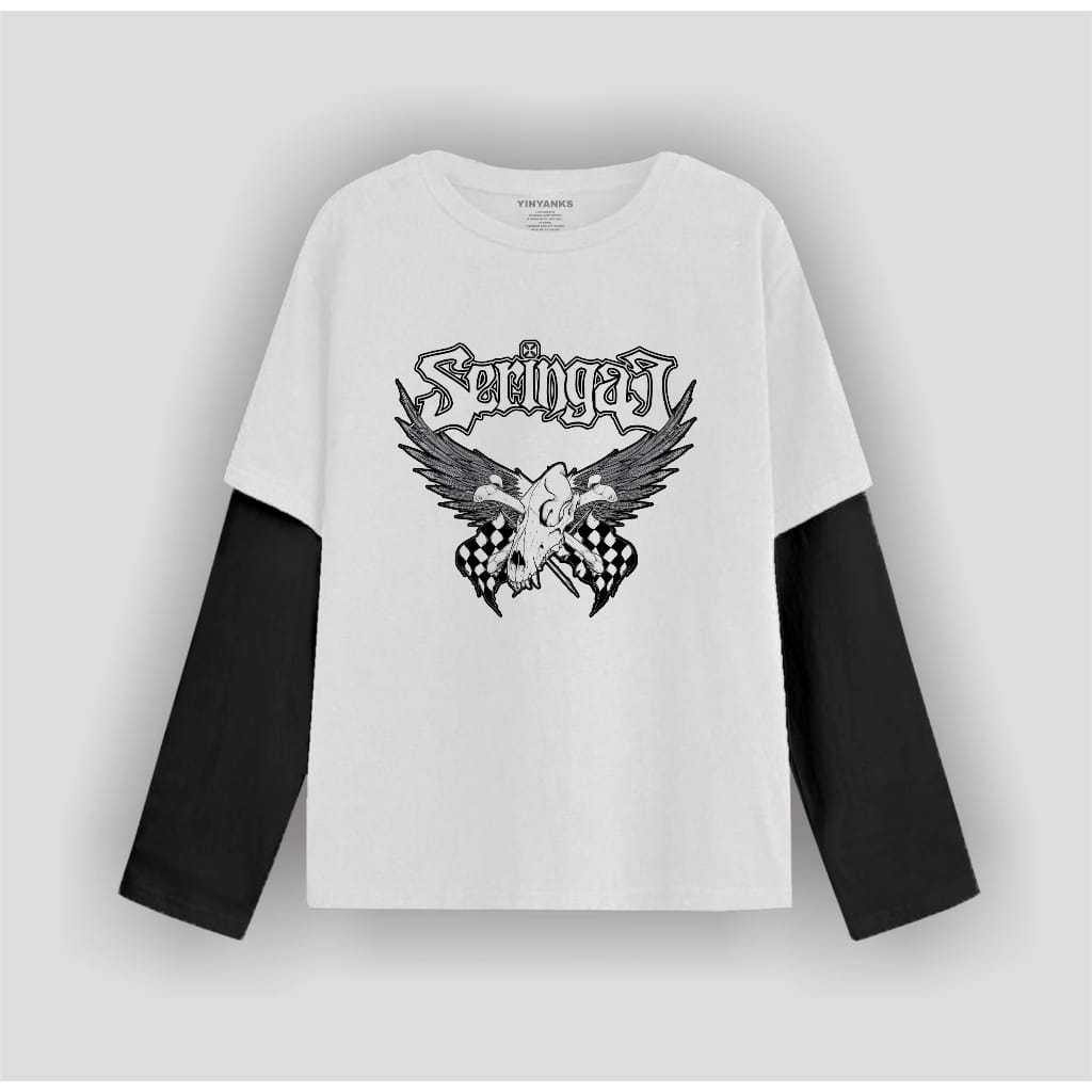 T-SHIRT | KAOS | DOUBLE LAYER | LONG SLEEVE | SERINGAI | UNISEX | KAOS PRIA DAN WANITA