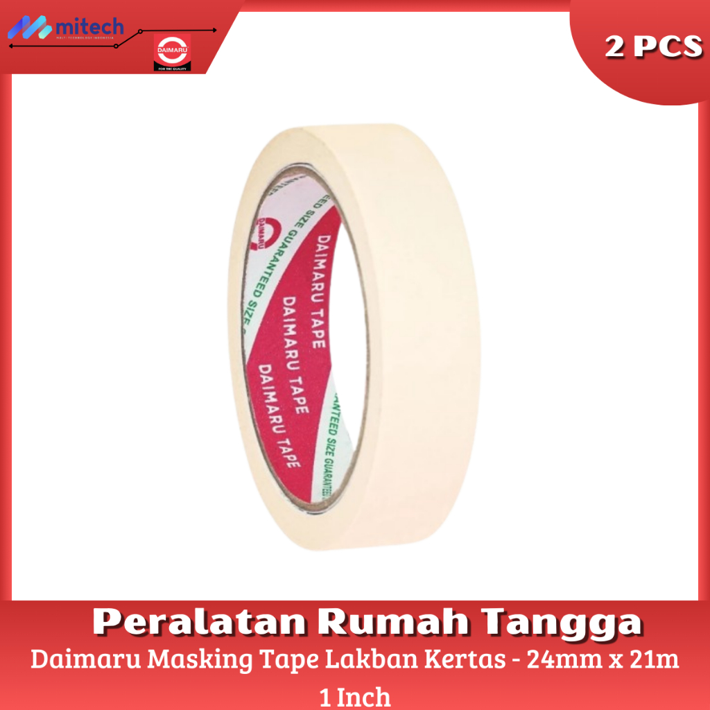 

Daimaru Masking Tape Lakban Kertas 1 Inch 24mm x 21m x 2 Pcs