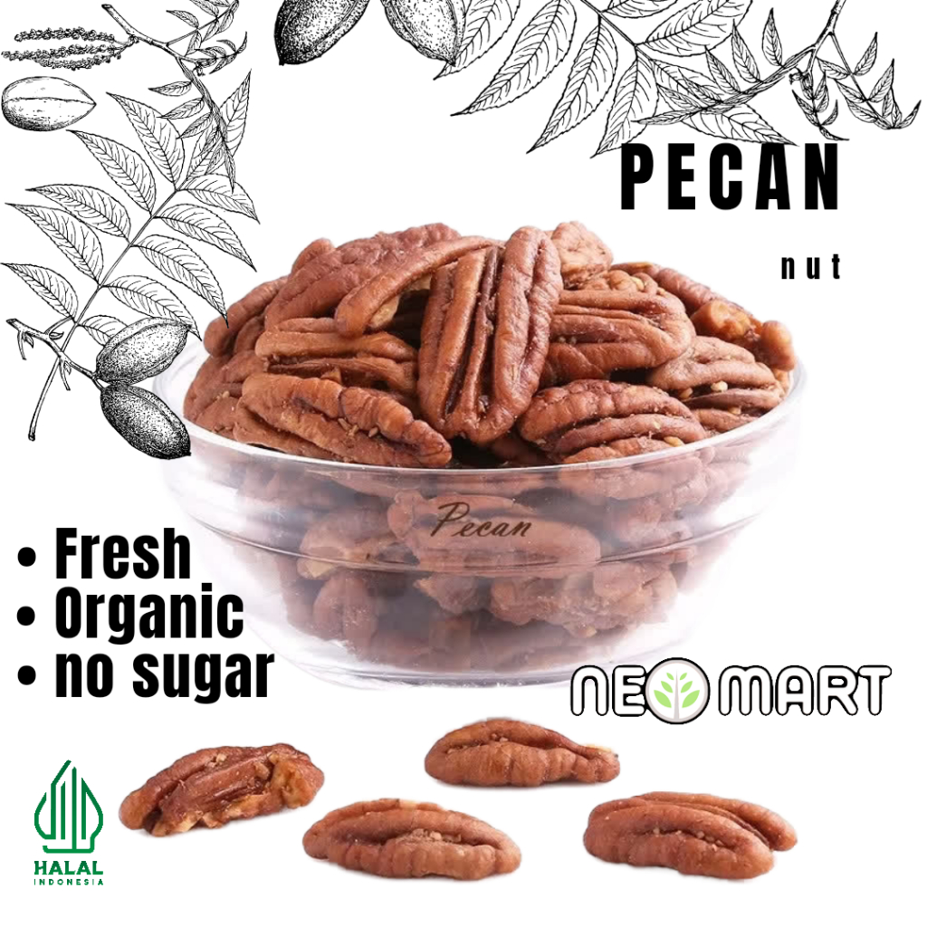 

Kacang Pecan Panggang 100gr/ Roasted Pecan Nut Organic PREMIUM QUALITY