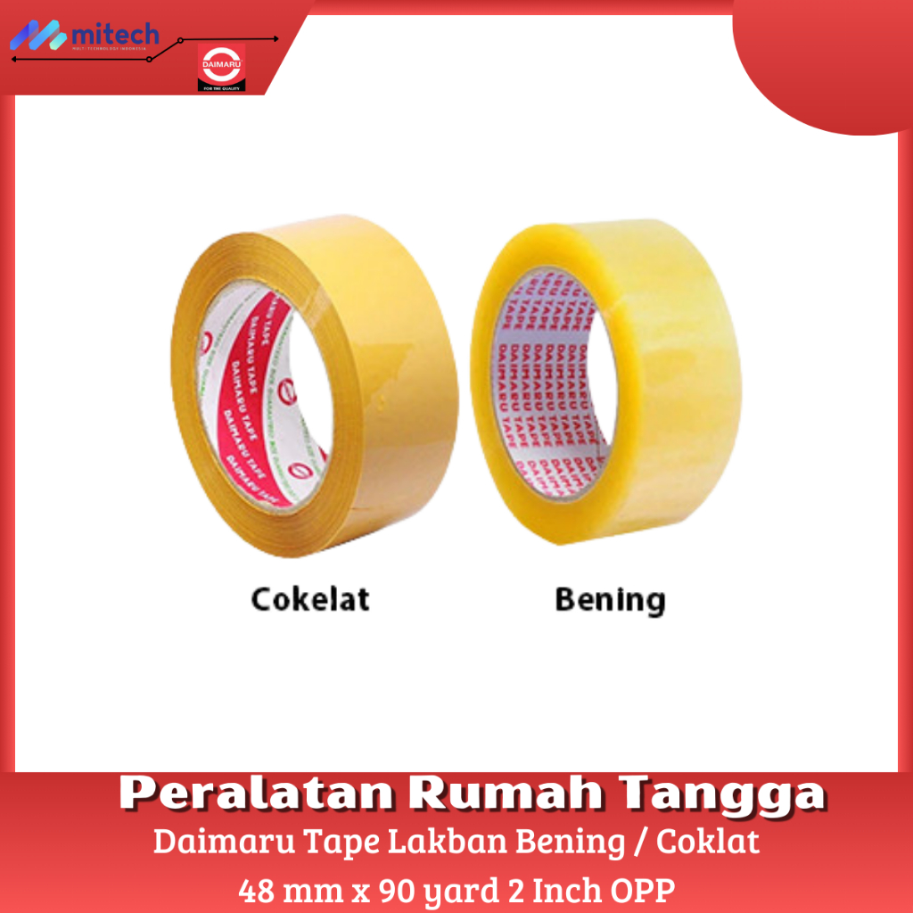 

Daimaru Tape Bening / Coklat 48 mm x 90 yard 2 Inch - OPP / lakban tahan air