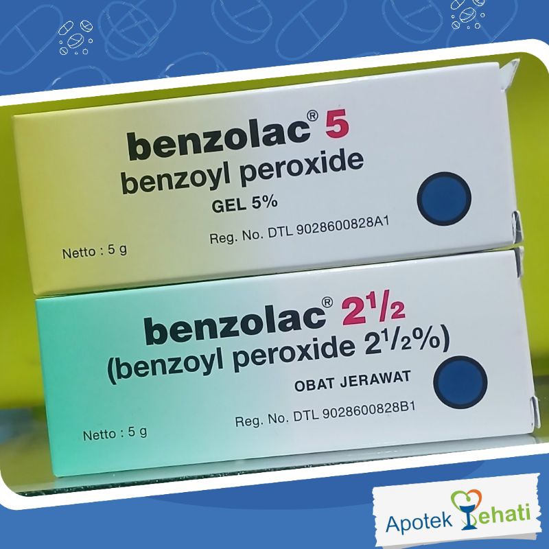 Benzolac 2½% | Benzolac 2,5% / Benzolac 5% Acne Gel 5 gram Obat Jerawat