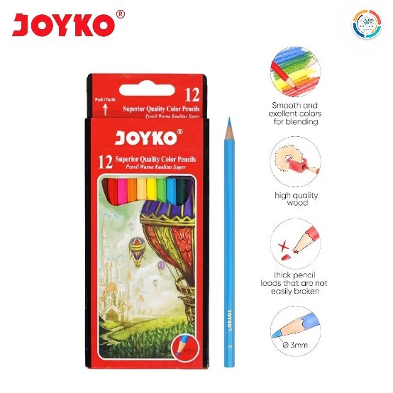 

Joyko Pensil Warna Panjang Murah Hexagonal Grip CP -100
