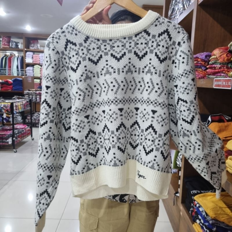 SWEATER MOTIF TRIBAL SWEATER JOGER ASLI BALI | JOGER LADIES OLEH OLEH