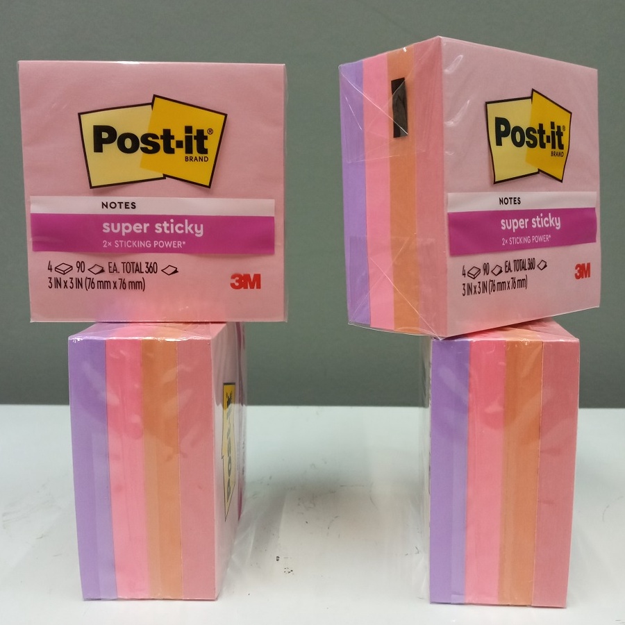 

KODE VTNYL 3M Post It Super Sticky Notes 6544SSFLA Flamingo 3 inch x 3 inch