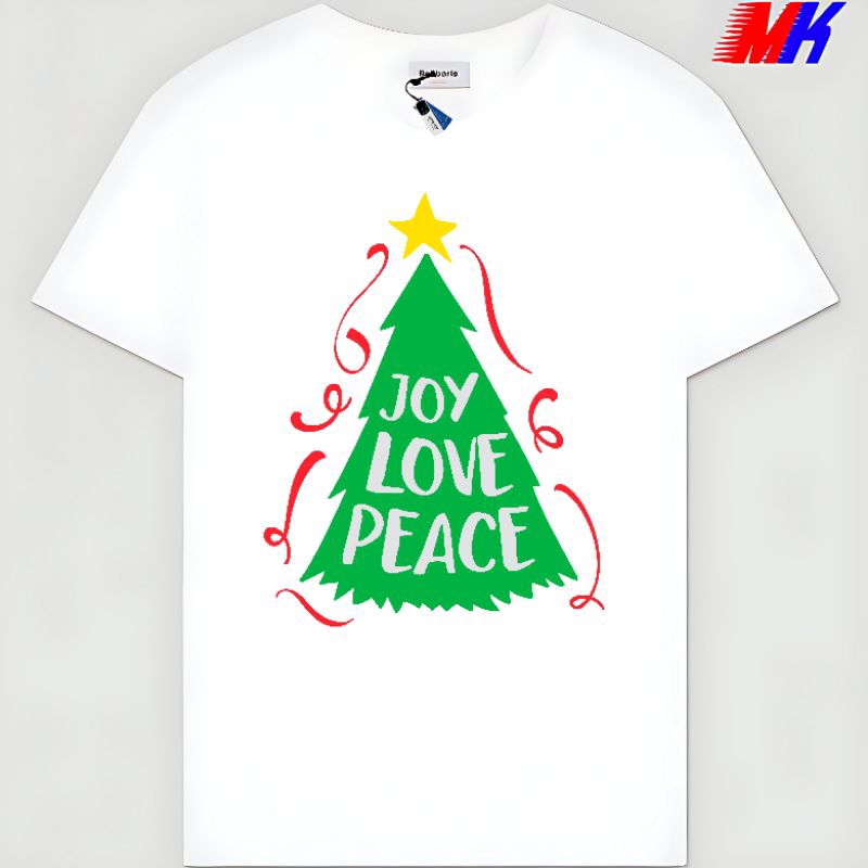 Kaos Baju Tshirt Custom Pria Wanita Anak Dewasa Gambar Pohon Natal Merry Christmas Tree Kristen Kato