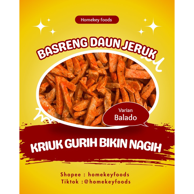 

Homekey foods - BASRENG STIK BALADO VIRAL DAUN JERUK 500gr