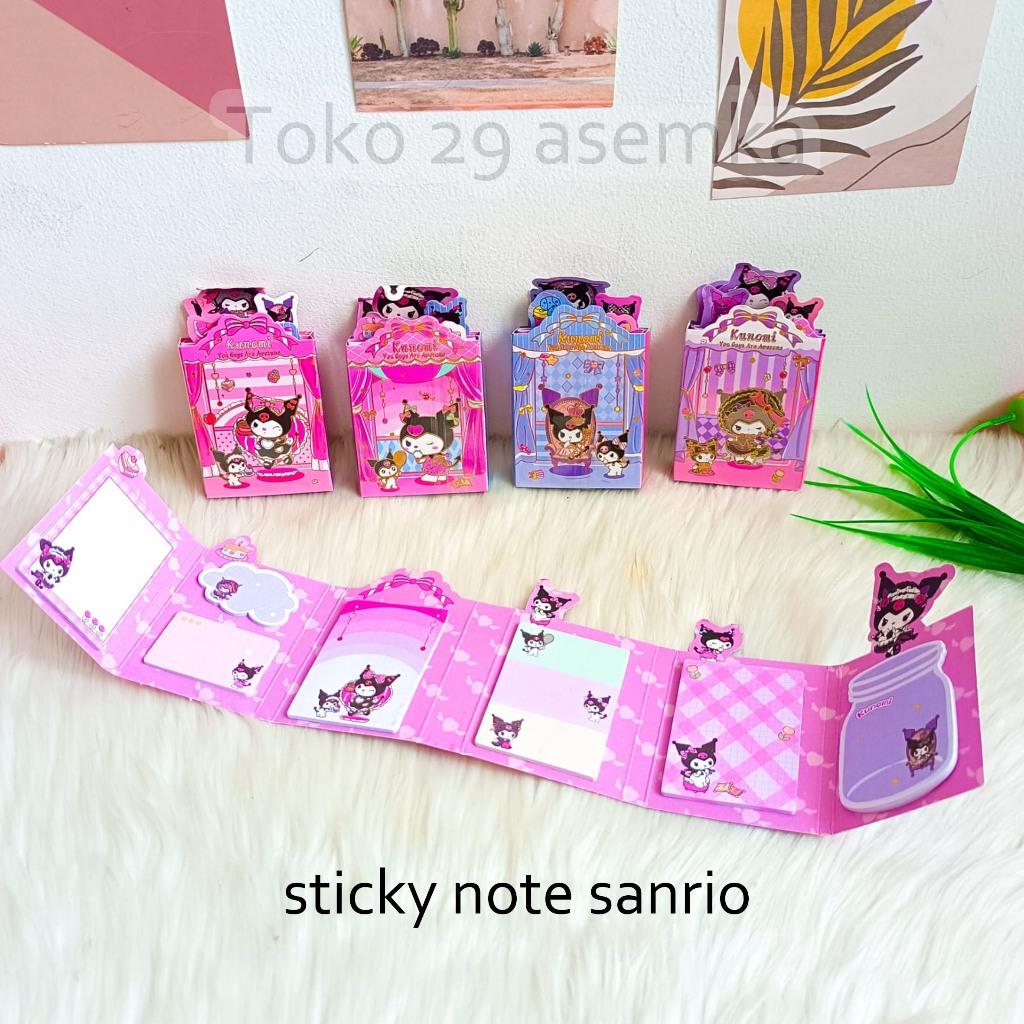 

STICKY NOTES KUROMI SANRIO MEMO TEMPEL KERTAS TEMPEL PENANDA BUKU KARAKTER KUROMI LUCU STICKY NOTE MINI