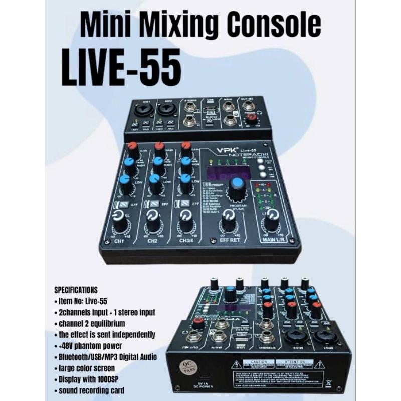 Mixer console Vpk live55 Mixer audio 2ch Vpk live 55 original