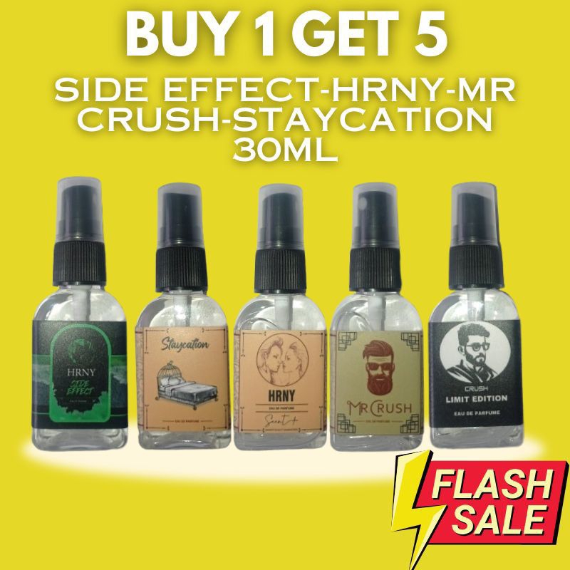 Beli 1 Dapat 5 Parfum Hrny Side Effect Mr Crush Staycation Pemikat Wanita Original 100% Asli Tahan L