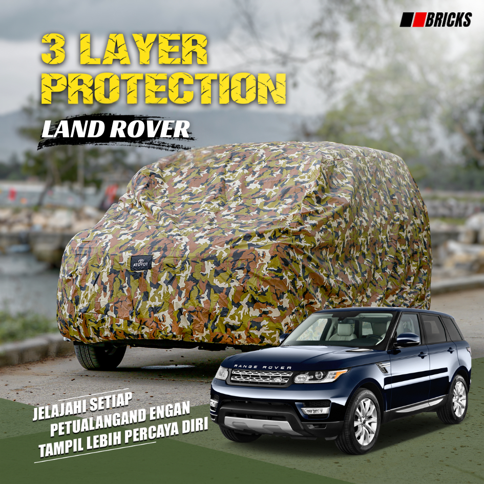 3 Layer Cover Land Rover Outdoor Sarung Penutup Mobil Motif Loreng Tentara Army -BRICKS