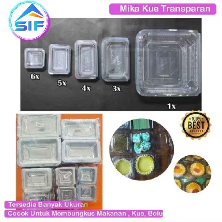 Mika Plastik Makanan A7 A6 A5 A4 Box Kotak Mika Kue Ukuran Kecil Bening Tebal Wadah Penyimpanan Kue 