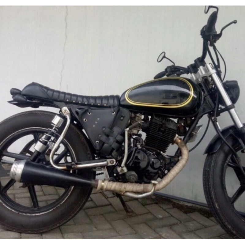 Tas Samping Sidebag Motor Klasik Custom Side Bag Trail Vintage Cb100 Honda Win100 Cb100 C70 Sepeda
