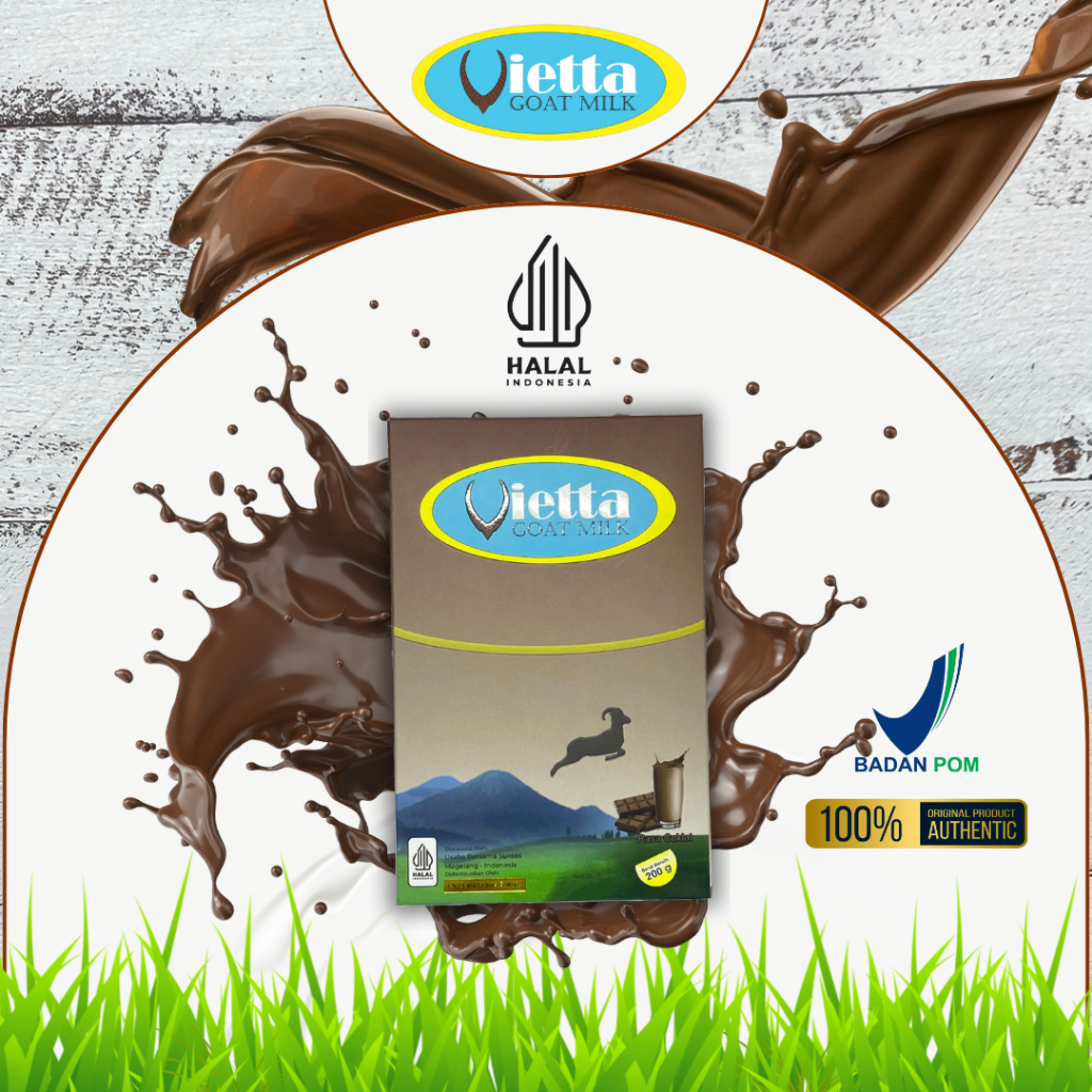 

VIETTA GOAT MILK - Susu Kambing Etawa Bubuk 100% Original 200 gr / gram - Coklat