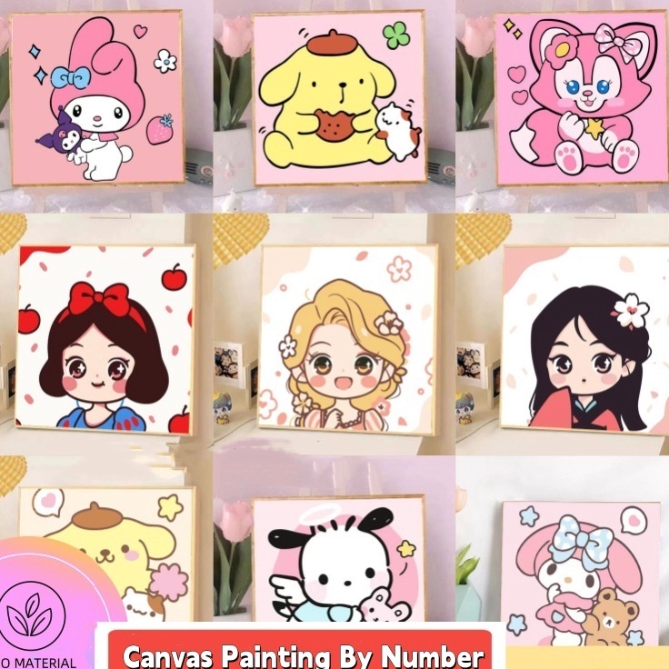 

Dijamin Asli Paint By Number 2x2 Kartun DIY Painting Kit Canvas Paint By Number Kit Digital Melukis Mewarnai Kanvas Nomor Prakarya Anak Kit
