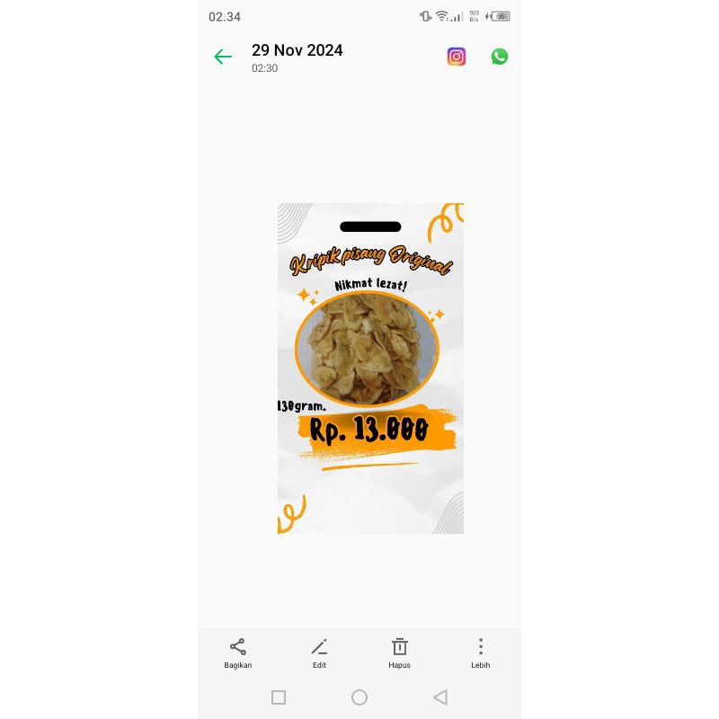 

kripik pisang original 130gram