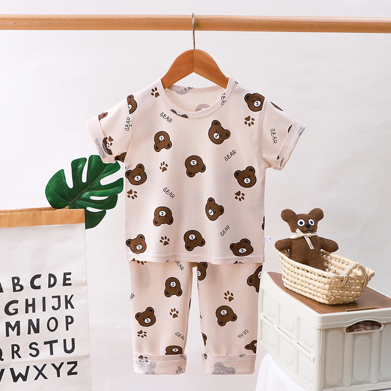 JUNECOLLECTIONS BAJU JUMPER ANAK PIYAMA ANAK LENGAN PENDEK PAKAIAN TIDUR ANAK CELANA PANJANG LENGAN 