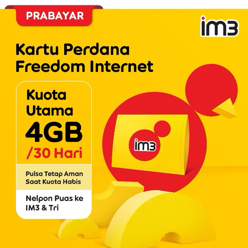 Perdana Indosat Bundling PaketData FI 4GB, Simcard Indosat, kartu indosat, Indosat Murah
