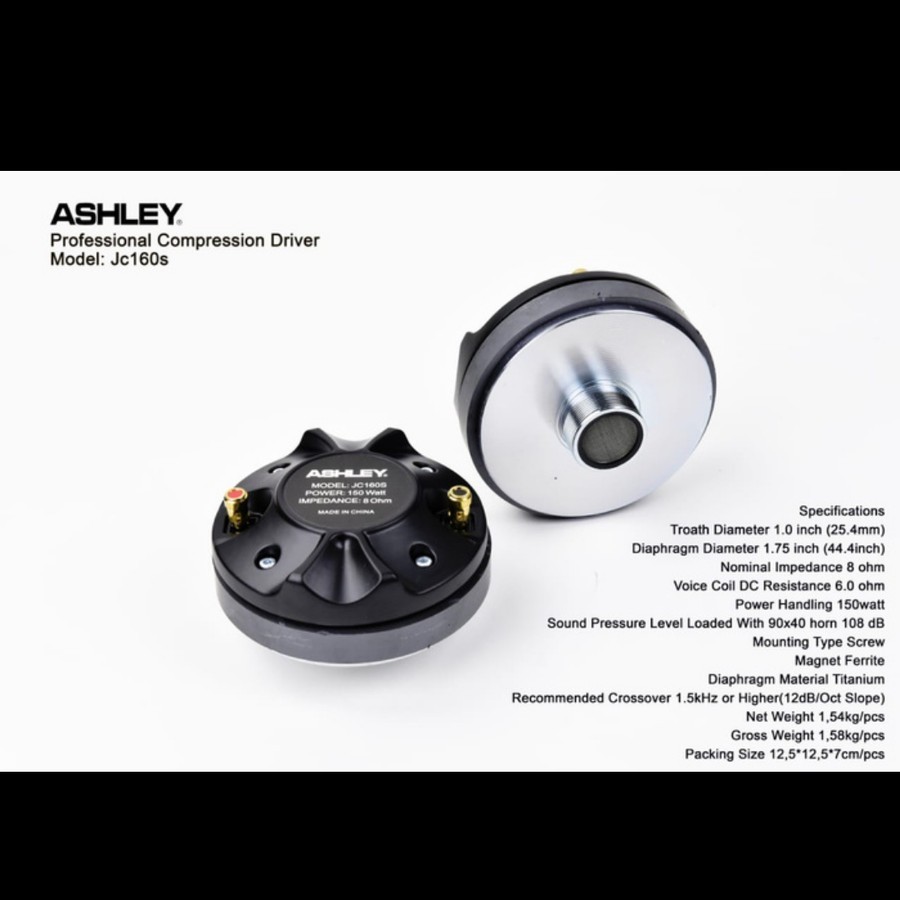 Driver Tweeter ASHLEY JC 160 S JC160S 150 W 150 watt Twiter Speaker