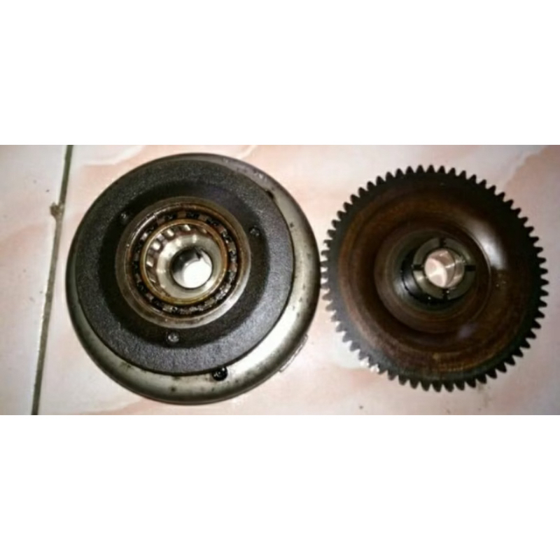 magnet dan one way stater starter kawasaki kaze r original