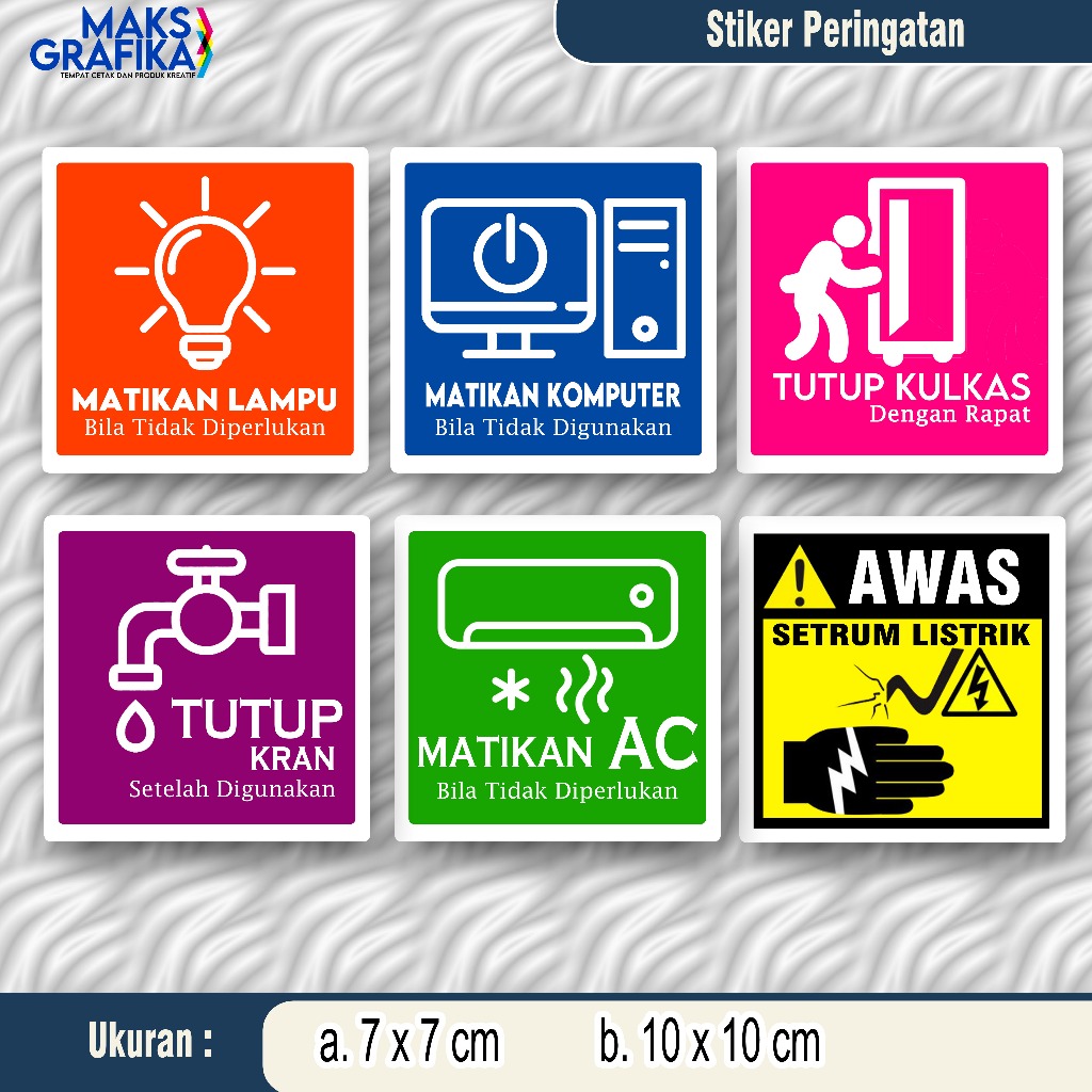 

STIKER MATIKAN LAMPU | STIKER MATIKAN KOMPUTER | STIKER TUTUP KULKAS | STIKER TUTUP KRAN | STIEKR MATIKAN AC | STIKER AWAS SETRUM