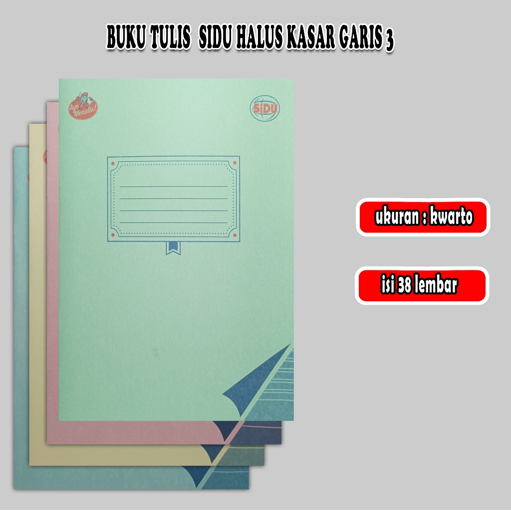 

buku tulis sidu halus kasar / garis 3 / 1 buku