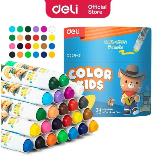 

Deli - Gel Crayon Tabung 24 Warna / Twist Krayon EC224