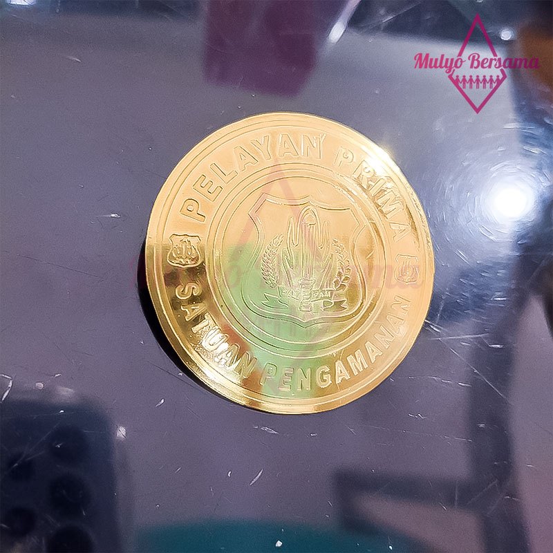 Lencana Pin Logo Pelayanan Prima Security Satpam Model Bulat - Mulyo Bersama