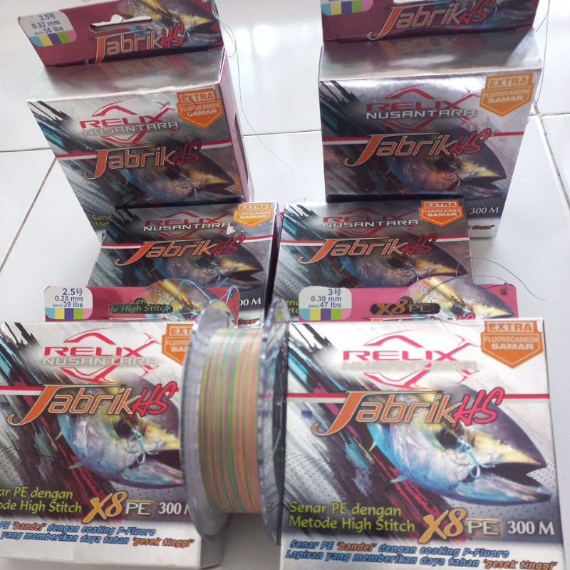 Senar_PE_Relix_Nusantara_Jabrik_HS_300m_Pe1 Pe1.5 Pe2.5 Pe3 Pe3.5 Pe4