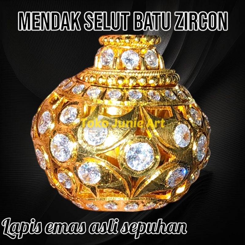 Mendak Selut Tembaga Lapis Emas 24 Gold plated Batu Zircon Halus Premium Kode Ms07