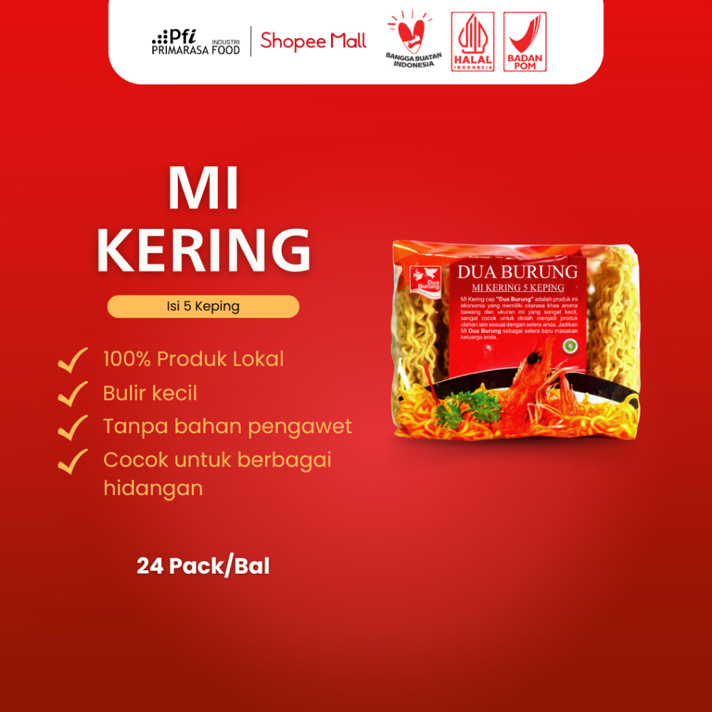 

Mie Dua Burung Isi 5 Keping