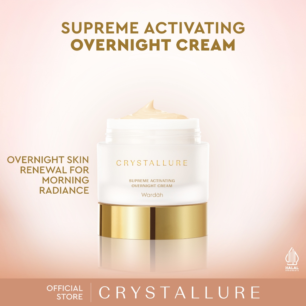 Crystallure Supreme Activating Overnight Cream 50 g - Moisturizer Krim Malam Perawatan Wajah (Night 