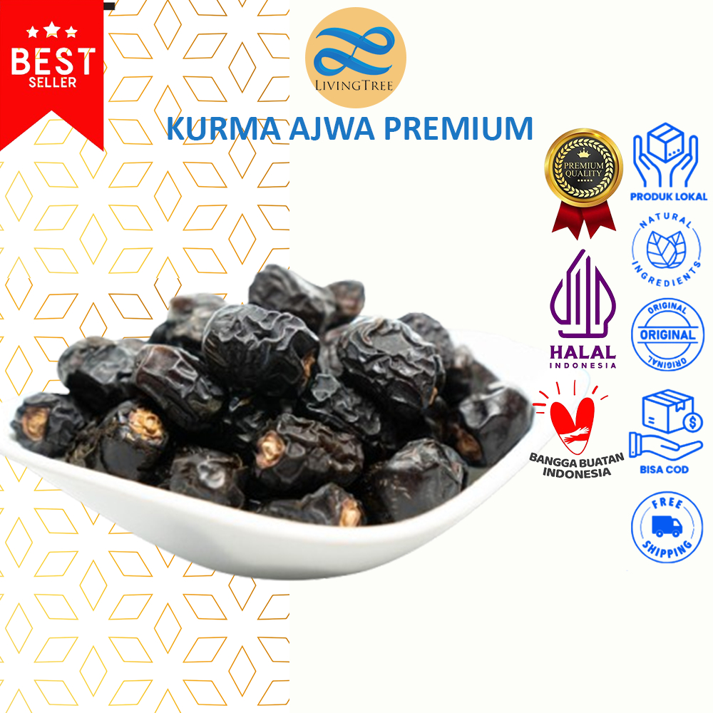 

Kurma Ajwa Premium 100GR Original / Kurma Nabi Asli Madinah Kemasan Thinwall