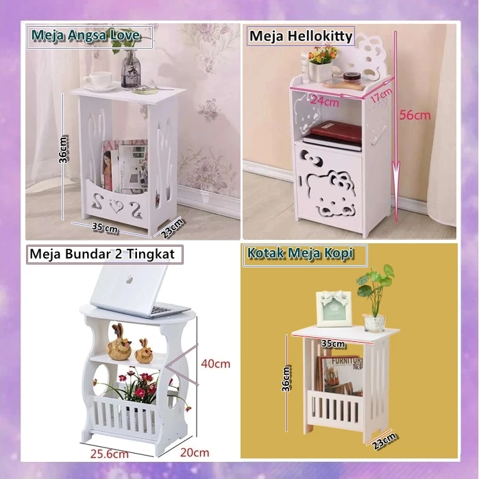 Meja sudut / Meja ngopi / Rak Kosmetik Cermin / Meja majalah / Meja rias vintage / Meja Santai / Mej